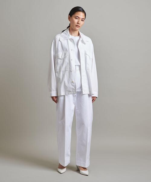 LOEFF（ロエフ）の「＜LOEFF（ロエフ）＞コットン フライト シャツジャケット UNISEX（その他アウター・メンズ・ホワイト/ネイビー・1/2/0）」の4枚目の写真