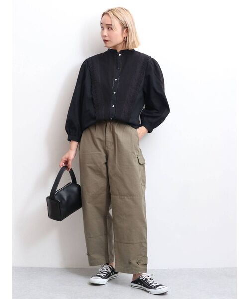 Ungrid(アングリッド)の「コットンフリルブラウス(シャツ/ブラウス・レディース・ブラック/オフホワイト・FREE)」の10枚目の写真