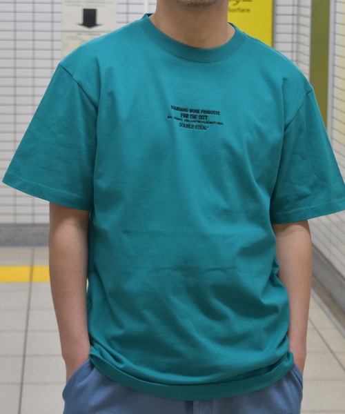 DOUBLE STEAL(ダブルスティール)の「Standard Embroidery 半袖Tシャツ(Tシャツ/カットソー・メンズ・ホワイト/ブラック/カーキ/グリーン/ブルーグレー・MEDIUM/LARGE/X-LARGE/XX-LARGE)」の20枚目の写真