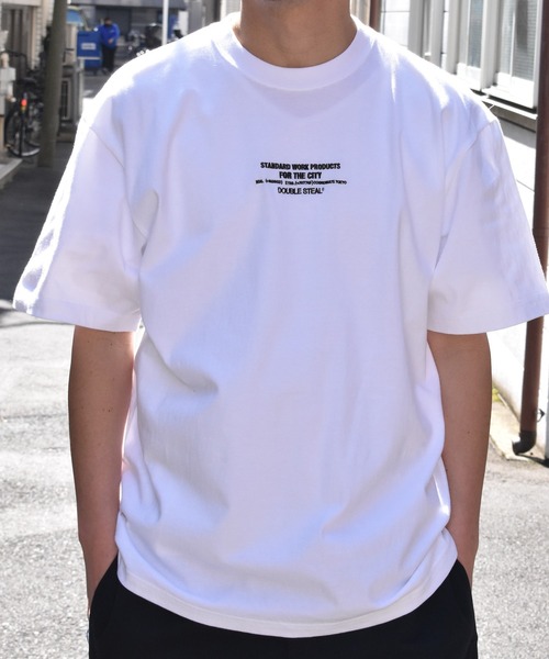 DOUBLE STEAL(ダブルスティール)の「Standard Embroidery 半袖Tシャツ(Tシャツ/カットソー・メンズ・ホワイト/ブラック/カーキ/グリーン/ブルーグレー・MEDIUM/LARGE/X-LARGE/XX-LARGE)」の21枚目の写真