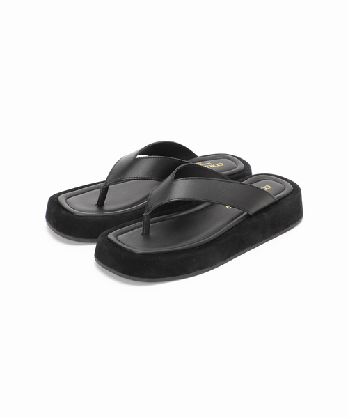 CORSO ROMA，9（コルソローマ）の「CORSO ROMA 9 レザーアツゾコトングサンダル（サンダル・レディース・キャメル/ブラック系その他・36/37/38）」の10枚目の写真