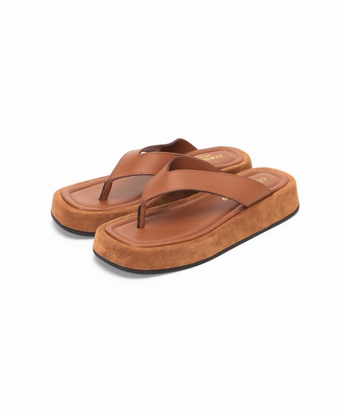 CORSO ROMA，9（コルソローマ）の「CORSO ROMA 9 レザーアツゾコトングサンダル（サンダル・レディース・キャメル/ブラック系その他・36/37/38）」の9枚目の写真