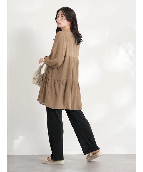 earth music&ecology(アースミュージックアンドエコロジー)の「レンチングEV楊柳ティアードチュニック(その他トップス・レディース・オフホワイト/ブラック/モカ/テラコッタ/イエロー・FREE)」の17枚目の写真