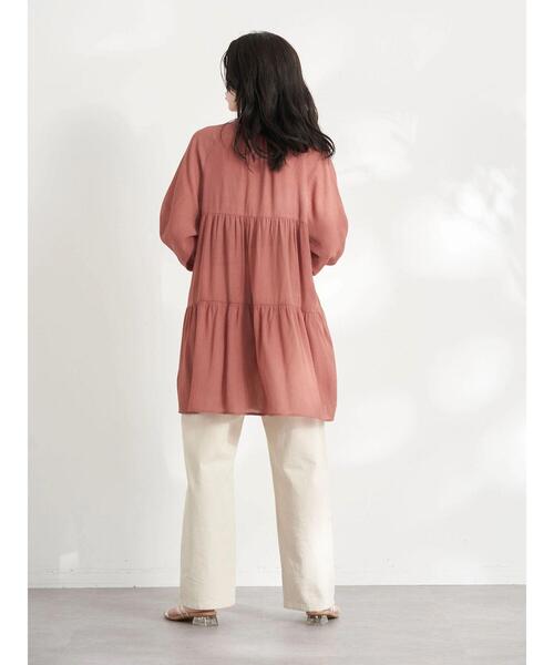 earth music&ecology(アースミュージックアンドエコロジー)の「レンチングEV楊柳ティアードチュニック(その他トップス・レディース・オフホワイト/ブラック/モカ/テラコッタ/イエロー・FREE)」の22枚目の写真