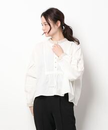 Samansa Mos2 | スタンドカラーギャザーブラウス(シャツ/ブラウス)