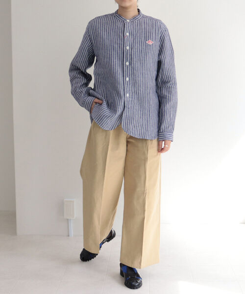 DANTON（ダントン）の「【WEB限定】【DANTON/ダントン】BAND COLLAR SHIRT L/S　＃JD-3606 KLP（シャツ/ブラウス・レディース・ブラック系その他3/ブルー系その他7・38）」の5枚目の写真