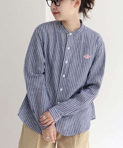 DANTON（ダントン）の「【WEB限定】【DANTON/ダントン】BAND COLLAR SHIRT L/S　＃JD-3606 KLP（シャツ/ブラウス・レディース・ブラック系その他3/ブルー系その他7・38）」の7枚目の写真