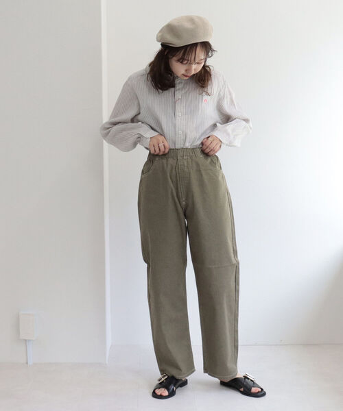 DANTON（ダントン）の「【WEB限定】【DANTON/ダントン】BAND COLLAR SHIRT L/S　＃JD-3606 KLP（シャツ/ブラウス・レディース・ブラック系その他3/ブルー系その他7・38）」の9枚目の写真