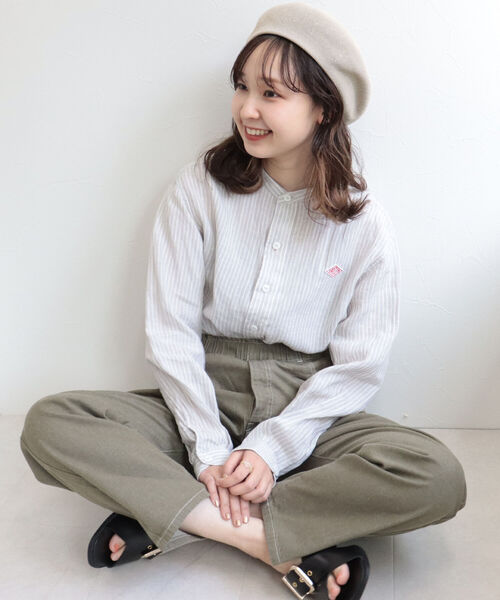 DANTON（ダントン）の「【WEB限定】【DANTON/ダントン】BAND COLLAR SHIRT L/S　＃JD-3606 KLP（シャツ/ブラウス・レディース・ブラック系その他3/ブルー系その他7・38）」の12枚目の写真