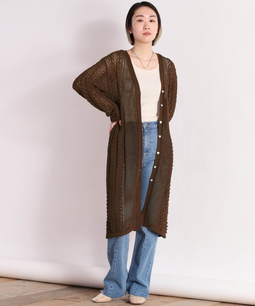 cepo(セポ)の「スカシアミニットカーデワンピース 2WAY(ワンピース・レディース・オフホワイト/ブラウン・M)」の2枚目の写真