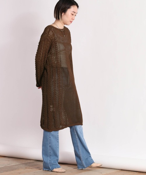 cepo(セポ)の「スカシアミニットカーデワンピース 2WAY(ワンピース・レディース・オフホワイト/ブラウン・M)」の9枚目の写真