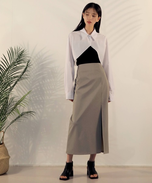 UNE MANSION（ユヌマンション）の「【お気に入り19000突破！】【８カラー展開】クロップドボレロシャツ（シャツ/ブラウス・レディース・ホワイト/ブラック/ネイビー/ワイン/チャコール/スカイブルー/ピンク/クリーム・FREE）」の10枚目の写真