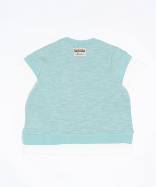 kladskap(クレードスコープ)の「車アップリケベストレイヤード風5分袖Tシャツ(Tシャツ/カットソー・キッズ・ブルー/チャコール・110cm/130cm/120cm/90cm/100cm)」の3枚目の写真