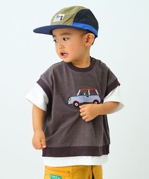 kladskap | 車アップリケベストレイヤード風5分袖Tシャツ(Tシャツ/カットソー)