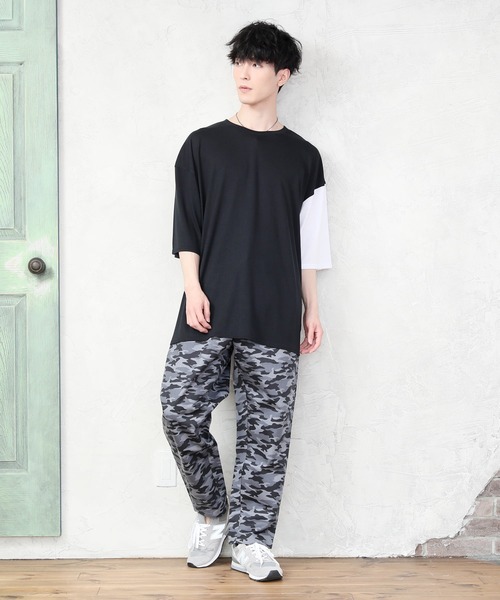 TopIsm（トップイズム）の「総柄無地シェフパンツ/カラーパンツ（その他パンツ・メンズ・ブラック/ベージュ/チャコールグレー/カーキ/ライトブルー/ネイビー/グレー系カモフラージュ/レオパード/ブラック系その他/チェック/ストライプ・M/L/LL）」の19枚目の写真