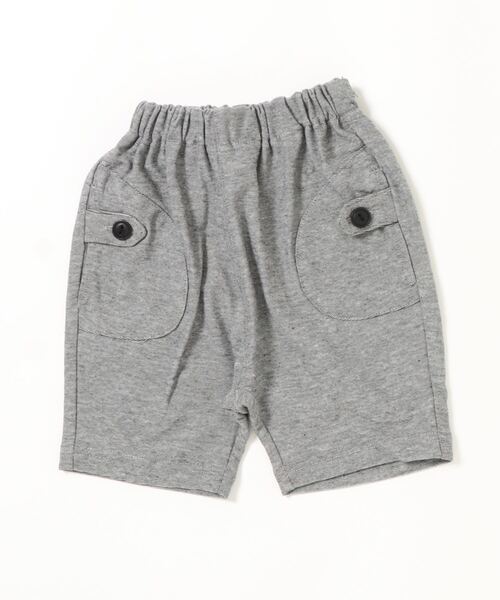 LB CLUB(エルビークラブ)の「前ポケットボタン付き5分丈ハーフパンツ(その他パンツ・キッズ・グレー・110/90/80/100/130/120)」の1枚目の写真