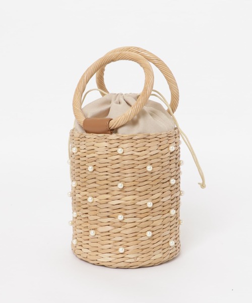 F by ROSSO(エフバイロッソ)の「F by ROSSO パールカゴバッグ(かごバッグ・レディース・ナチュラル・-)」の7枚目の写真