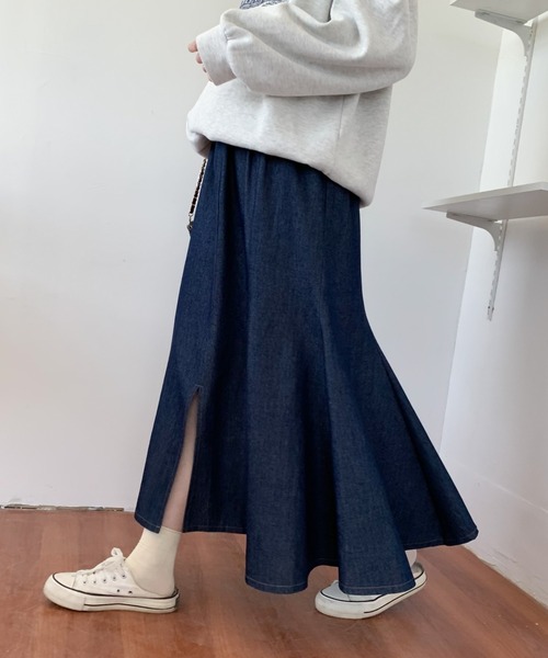 ABITOKYO（アビトーキョー）の「スリットデニムマーメイドスカート（デニムスカート・レディース・ブラック/インディゴブルー・S/M）」の2枚目の写真