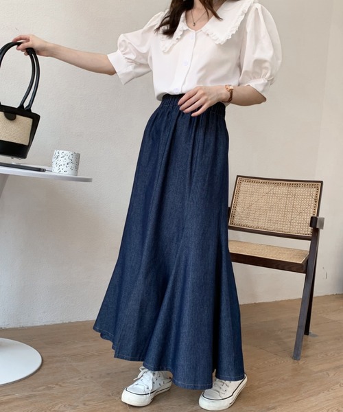 ABITOKYO（アビトーキョー）の「スリットデニムマーメイドスカート（デニムスカート・レディース・ブラック/インディゴブルー・S/M）」の17枚目の写真