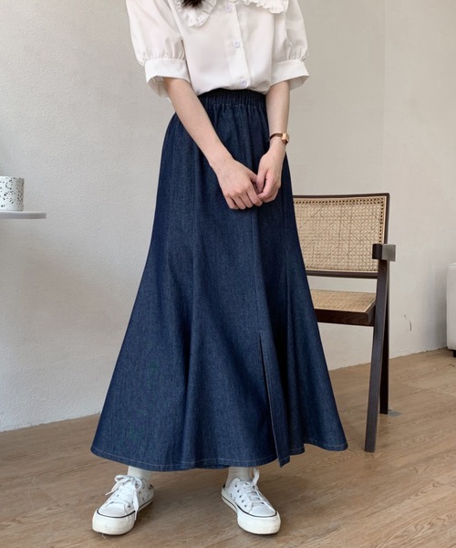 ABITOKYO（アビトーキョー）の「スリットデニムマーメイドスカート（デニムスカート・レディース・ブラック/インディゴブルー・S/M）」の12枚目の写真