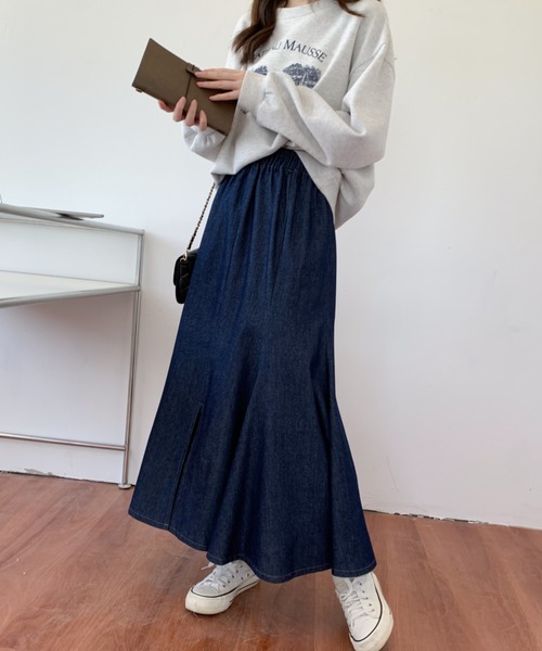 ABITOKYO（アビトーキョー）の「スリットデニムマーメイドスカート（デニムスカート・レディース・ブラック/インディゴブルー・S/M）」の21枚目の写真