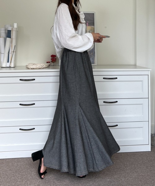 ABITOKYO（アビトーキョー）の「スリットデニムマーメイドスカート（デニムスカート・レディース・ブラック/インディゴブルー・S/M）」の7枚目の写真