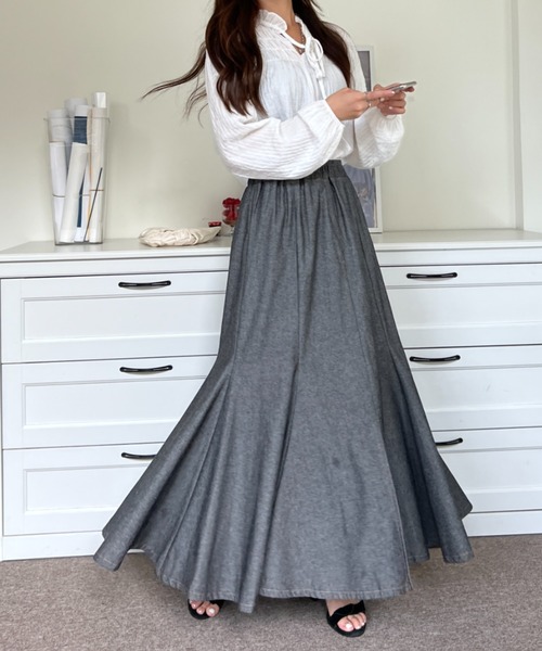 ABITOKYO（アビトーキョー）の「スリットデニムマーメイドスカート（デニムスカート・レディース・ブラック/インディゴブルー・S/M）」の10枚目の写真