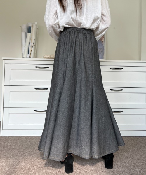 ABITOKYO（アビトーキョー）の「スリットデニムマーメイドスカート（デニムスカート・レディース・ブラック/インディゴブルー・S/M）」の5枚目の写真