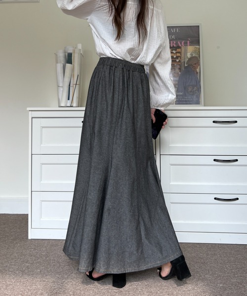 ABITOKYO（アビトーキョー）の「スリットデニムマーメイドスカート（デニムスカート・レディース・ブラック/インディゴブルー・S/M）」の9枚目の写真