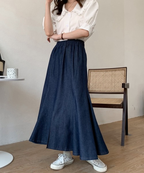 ABITOKYO（アビトーキョー）の「スリットデニムマーメイドスカート（デニムスカート・レディース・ブラック/インディゴブルー・S/M）」の18枚目の写真