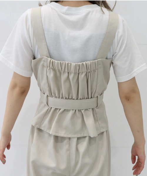 CECIL McBEE(セシルマクビー)の「インナー付きビスチェ&ワイドパンツセットアップ(ワンピース・レディース・アイボリー/ブラック/ベージュ・MEDIUM/LARGE)」の15枚目の写真