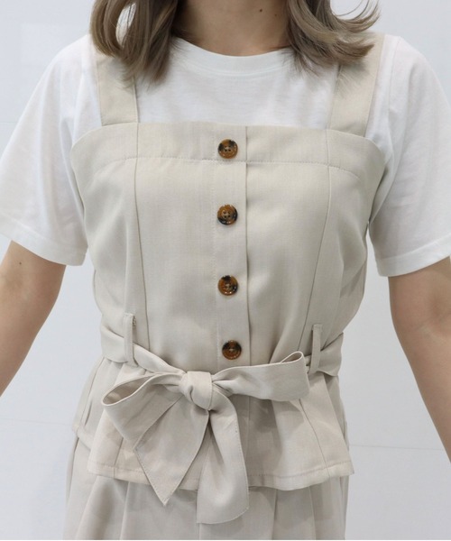 CECIL McBEE(セシルマクビー)の「インナー付きビスチェ&ワイドパンツセットアップ(ワンピース・レディース・アイボリー/ブラック/ベージュ・MEDIUM/LARGE)」の12枚目の写真