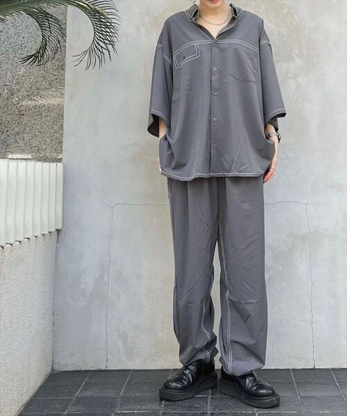 DANKE SCHON(ダンケシェーン)の「DankeSchon/ダンケシェーン/0ステッチ撥水SN s/s Shirts(シャツ/ブラウス・メンズ・ブラック/グレー・MEDIUM/LARGE)」の13枚目の写真