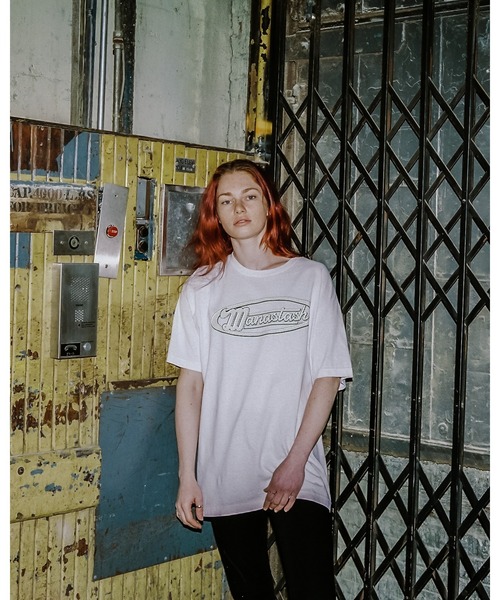 MANASTASH（マナスタッシュ）の「【直営店限定】MANASTASH N.A.U/マナスタッシュエヌエーユー　DOT LOGO TEE ドットロゴティー（Tシャツ/カットソー・メンズ・ホワイト/ブラック・MEDIUM/LARGE/X-LARGE）」の8枚目の写真