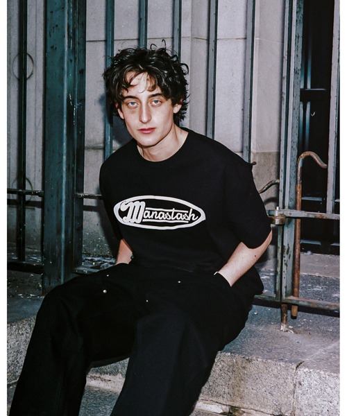 MANASTASH（マナスタッシュ）の「【直営店限定】MANASTASH N.A.U/マナスタッシュエヌエーユー　DOT LOGO TEE ドットロゴティー（Tシャツ/カットソー・メンズ・ホワイト/ブラック・MEDIUM/LARGE/X-LARGE）」の9枚目の写真