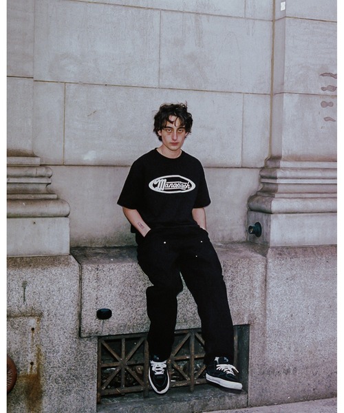 MANASTASH（マナスタッシュ）の「【直営店限定】MANASTASH N.A.U/マナスタッシュエヌエーユー　DOT LOGO TEE ドットロゴティー（Tシャツ/カットソー・メンズ・ホワイト/ブラック・MEDIUM/LARGE/X-LARGE）」の4枚目の写真