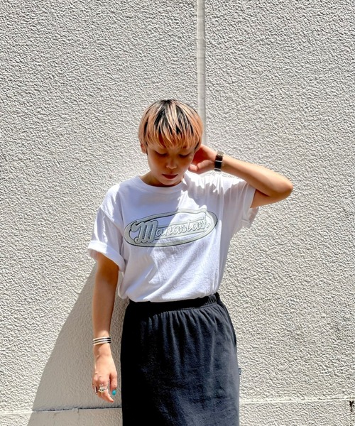 MANASTASH（マナスタッシュ）の「【直営店限定】MANASTASH N.A.U/マナスタッシュエヌエーユー　DOT LOGO TEE ドットロゴティー（Tシャツ/カットソー・メンズ・ホワイト/ブラック・MEDIUM/LARGE/X-LARGE）」の11枚目の写真