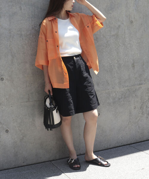 fredy repit（フレディレピ）の「ポケ付きシアーシャツ（シャツ/ブラウス・レディース・ブラック/オフホワイト/ピンク/イエロー/オレンジ・38）」の12枚目の写真