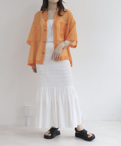 fredy repit（フレディレピ）の「ポケ付きシアーシャツ（シャツ/ブラウス・レディース・ブラック/オフホワイト/ピンク/イエロー/オレンジ・38）」の16枚目の写真