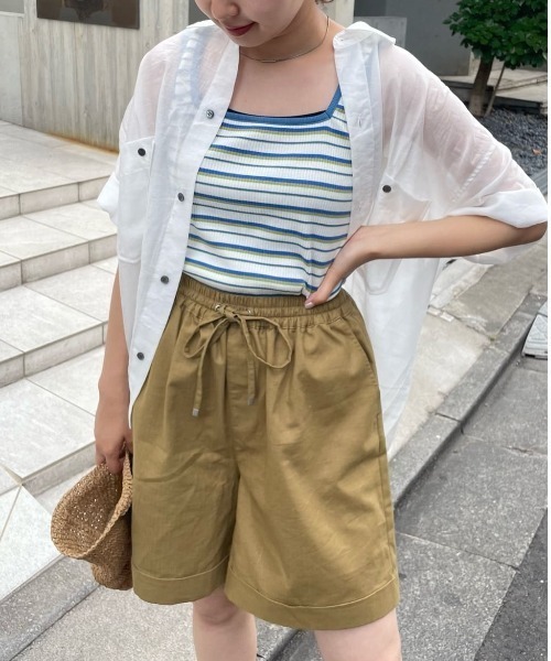 fredy repit（フレディレピ）の「ポケ付きシアーシャツ（シャツ/ブラウス・レディース・ブラック/オフホワイト/ピンク/イエロー/オレンジ・38）」の2枚目の写真
