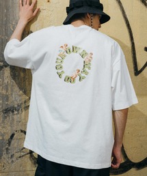 オーバーサイズ サークルロゴバックプリント クルーネック半袖Tシャツ