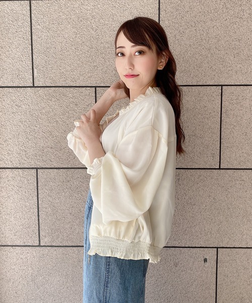 TORTE(トルテ)の「フリル衿ブルゾン(その他アウター・レディース・ホワイト/ブラック/パープル/ホワイト系その他・FREE)」の6枚目の写真