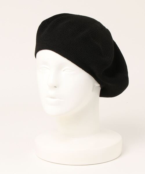 無（ム）の「リネンニットベレー（ハンチング/ベレー帽・レディース・マスタード/ベージュ/ブラック/ブラウン/ネイビー・FREE）」の2枚目の写真