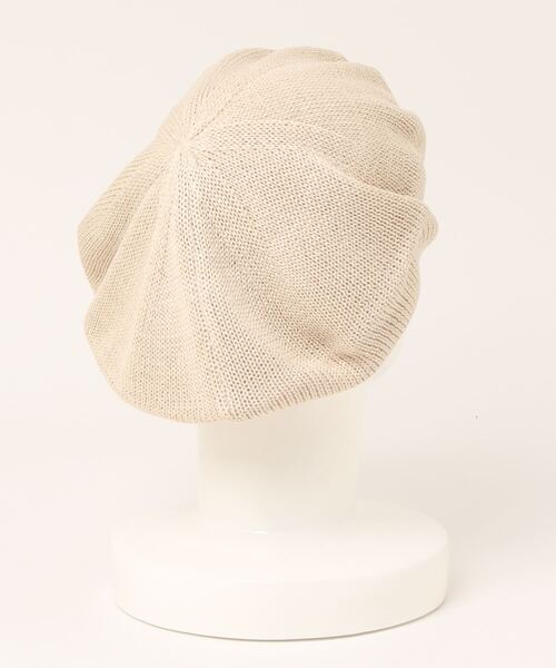 無（ム）の「リネンニットベレー（ハンチング/ベレー帽・レディース・マスタード/ベージュ/ブラック/ブラウン/ネイビー・FREE）」の6枚目の写真