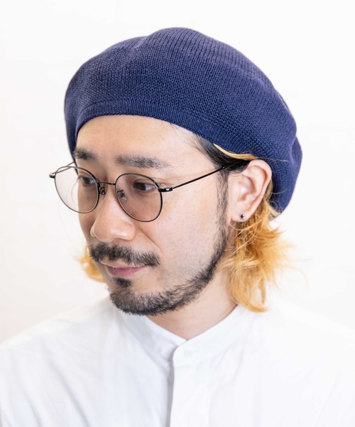 無（ム）の「リネンニットベレー（ハンチング/ベレー帽・レディース・マスタード/ベージュ/ブラック/ブラウン/ネイビー・FREE）」の4枚目の写真