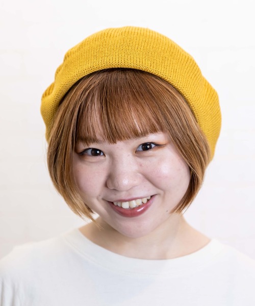 無（ム）の「リネンニットベレー（ハンチング/ベレー帽・レディース・マスタード/ベージュ/ブラック/ブラウン/ネイビー・FREE）」の14枚目の写真
