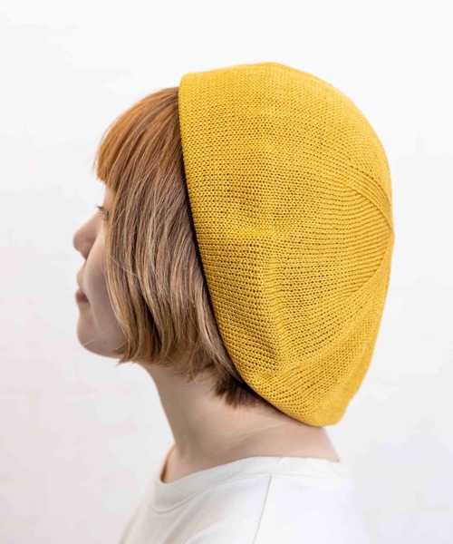 無（ム）の「リネンニットベレー（ハンチング/ベレー帽・レディース・マスタード/ベージュ/ブラック/ブラウン/ネイビー・FREE）」の15枚目の写真