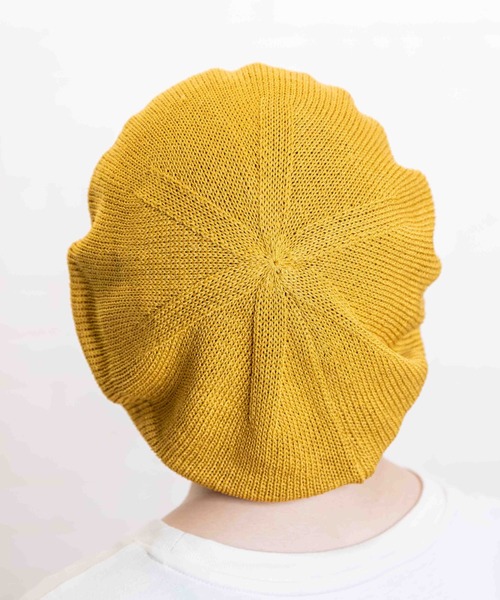 無（ム）の「リネンニットベレー（ハンチング/ベレー帽・レディース・マスタード/ベージュ/ブラック/ブラウン/ネイビー・FREE）」の16枚目の写真