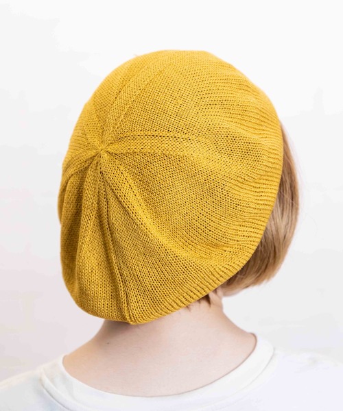 無（ム）の「リネンニットベレー（ハンチング/ベレー帽・レディース・マスタード/ベージュ/ブラック/ブラウン/ネイビー・FREE）」の17枚目の写真