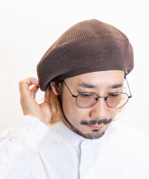 無（ム）の「リネンニットベレー（ハンチング/ベレー帽・レディース・マスタード/ベージュ/ブラック/ブラウン/ネイビー・FREE）」の7枚目の写真